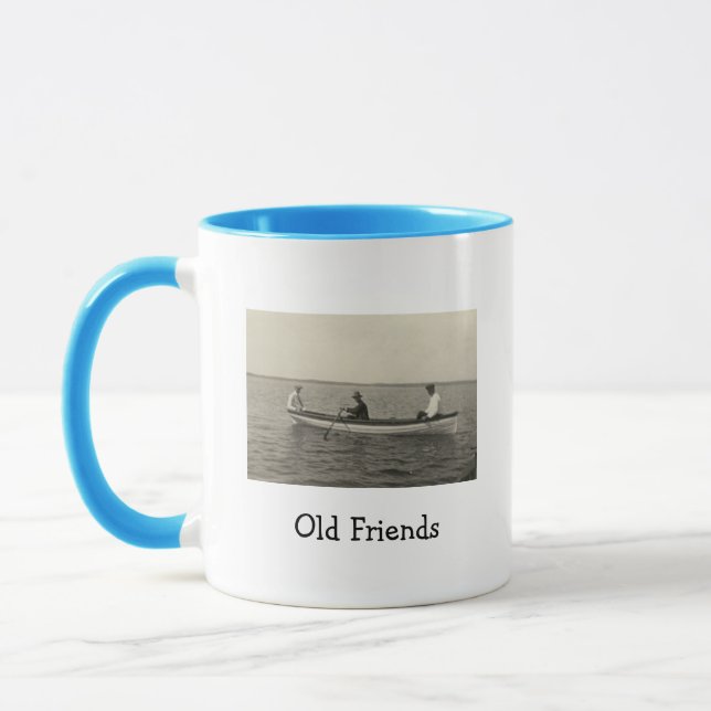 Gammalt Vänner Båtliv Antik Foto Kaffe Mugg (Vänster)