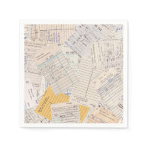 Gammalt Vänners Bibliotek Cirkulationskort Servett