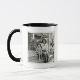 Gammalt Vintage Foto Nuvarande Porträtt Mamma Son  Mugg