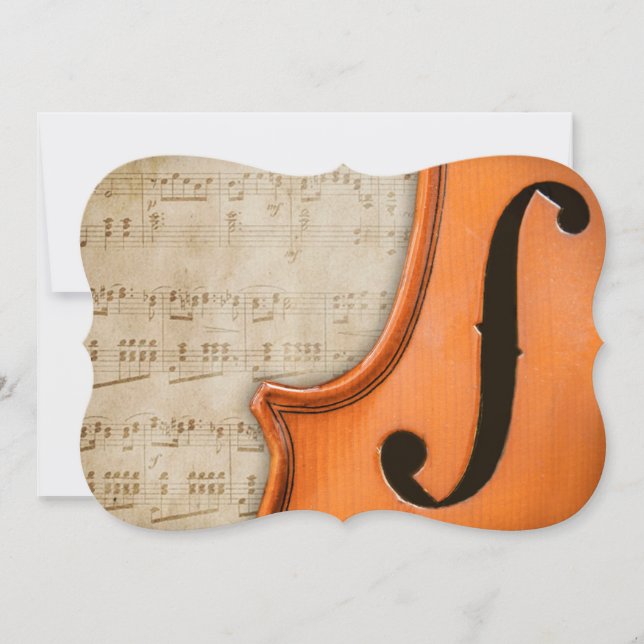 Gammalt Vintage Violinbjudningskort Inbjudningar (Framsida)
