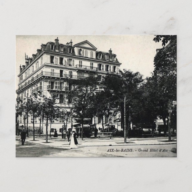 Gammalt vykort - Aix-les-Bains, Frankrike (Framsida)