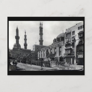 Gammalt vykort - Al-Azhar Mosque, Kairo, Egypten