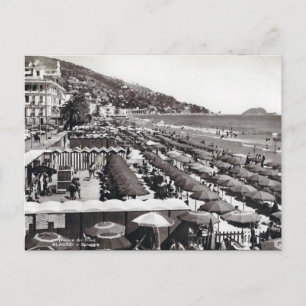 Gammalt vykort - Alassio, Ligurien, Italien