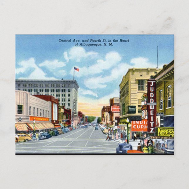 Gammalt vykort - Albuquerque, New mexico, USA (Framsida)