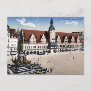 Gammalt vykort - Altes Rathaus, Leipzig