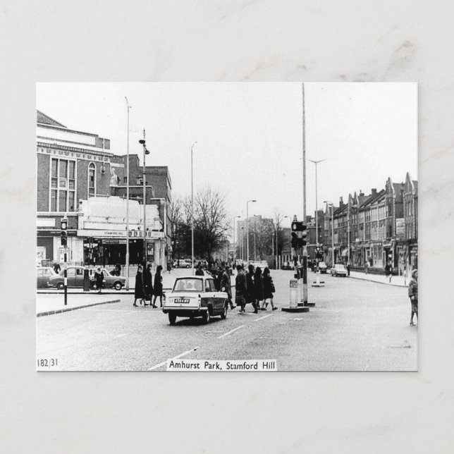 Gammalt vykort - Amhurst Park, Stamford Backe, Lon (Framsida)