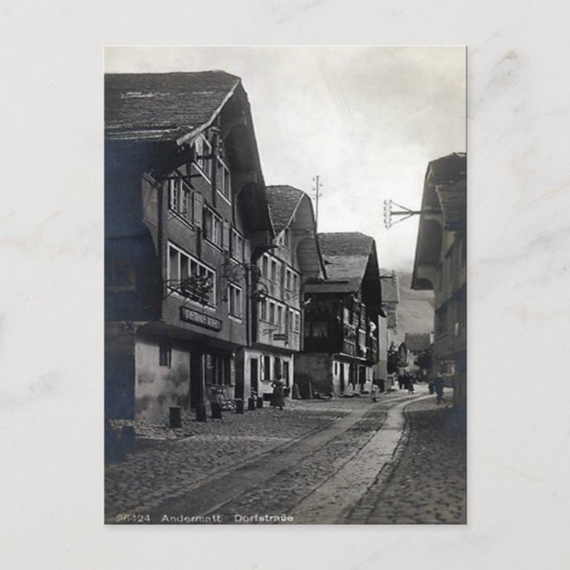 Gammalt vykort - Andermatt, Schweiz (Framsida)