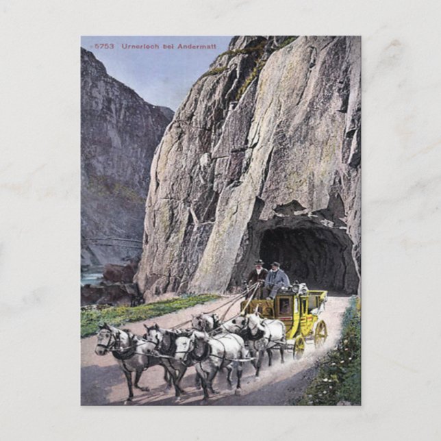 Gammalt vykort - Andermatt, Schweiz (Framsida)