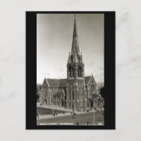 Gammalt vykort - anglikansk katedral, ChristChurch