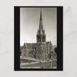 Gammalt vykort - anglikansk katedral, ChristChurch