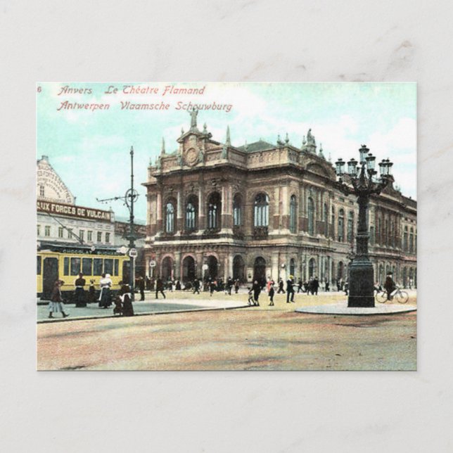 Gammalt vykort - Antwerpen/Anvers, Belgien (Framsida)