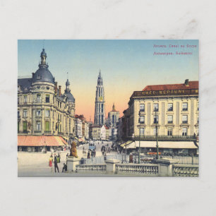 Gammalt vykort - Antwerpen/Anvers, Belgien