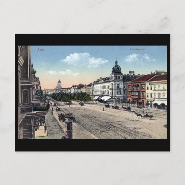 Gammalt vykort - Arad, Rumänien (Framsida)