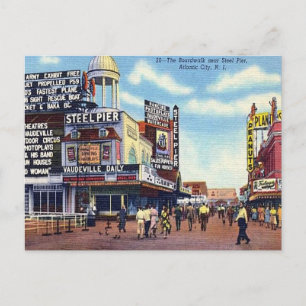 Gammalt vykort - Atlantic City, New jersey, USA