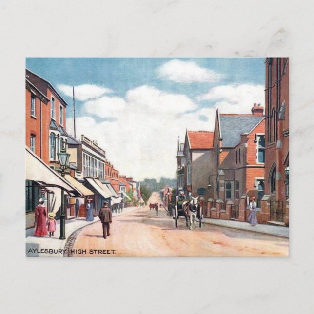 Gammalt vykort - Aylesbury, Buckinghamshire (Framsida)