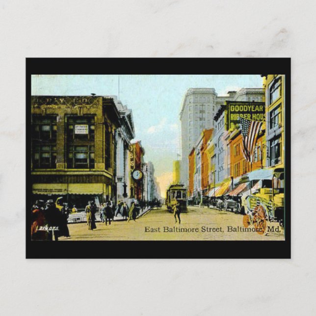 Gammalt vykort - Baltimore, Maryland, USA (Framsida)