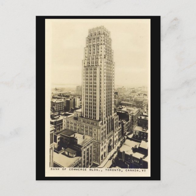 Gammalt vykort - Bank of Commerce Byggnad, Toronto (Framsida)