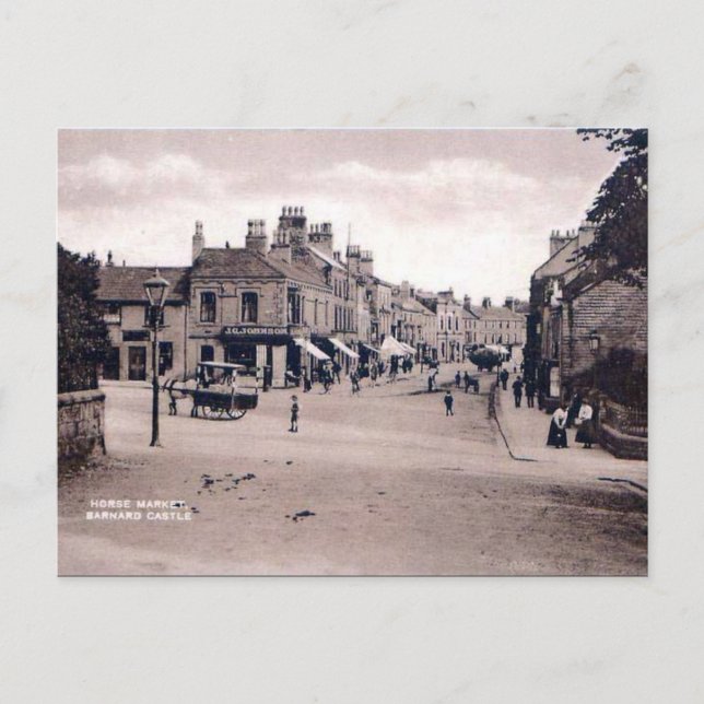 Gammalt vykort - Barnard Castle, Co Durham (Framsida)