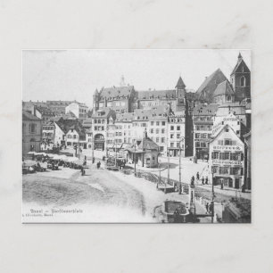 Gammalt vykort - Basel, Schweiz