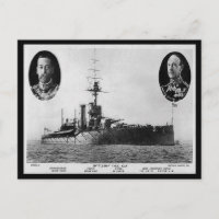Gammalt vykort - Battleshöft HMS Ajax