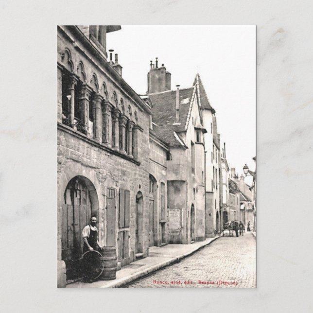 Gammalt vykort - Beaune, Côte d'Or, Frankrike (Framsida)