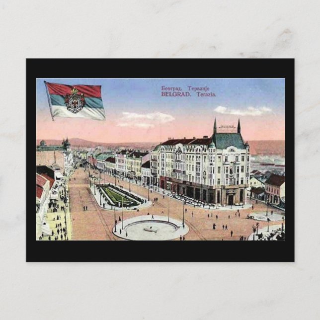 Gammalt vykort, Belgrad, Terazije Vykort (Framsida)