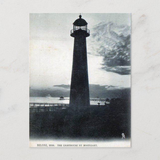 Gammalt vykort - Biloxi, Mississippi (Framsida)