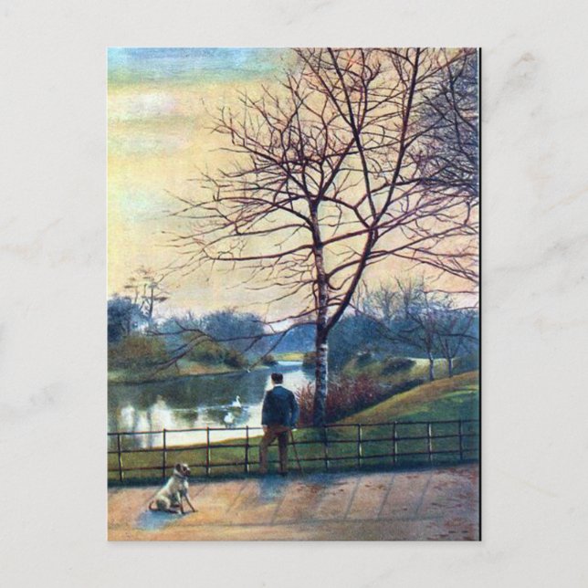 Gammalt vykort - Birkenhead Park. (Framsida)