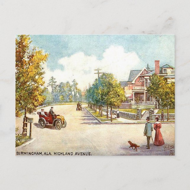 Gammalt vykort - Birmingham, Alabama (Framsida)