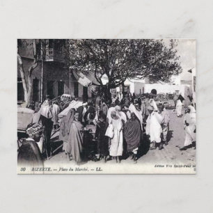 Gammalt vykort - Bizerte, Tunisien