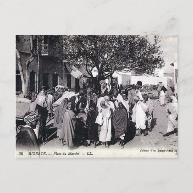 Gammalt vykort - Bizerte, Tunisien (Framsida)