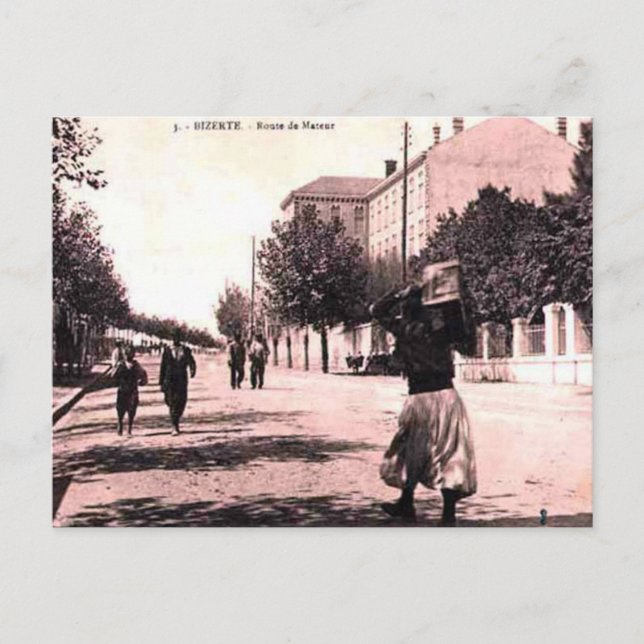 Gammalt vykort - Bizerte, Tunisien (Framsida)