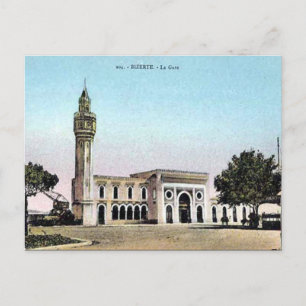 Gammalt vykort - Bizerte, Tunisien