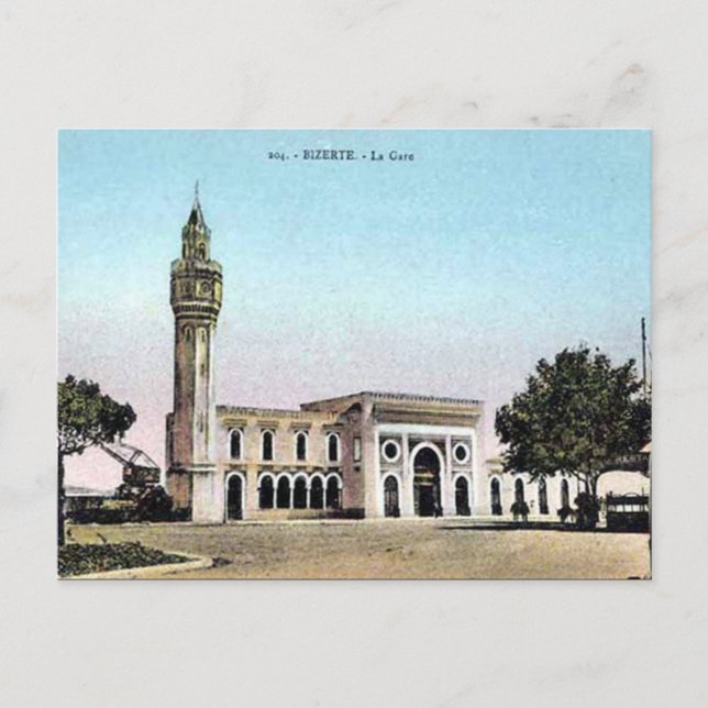 Gammalt vykort - Bizerte, Tunisien (Framsida)