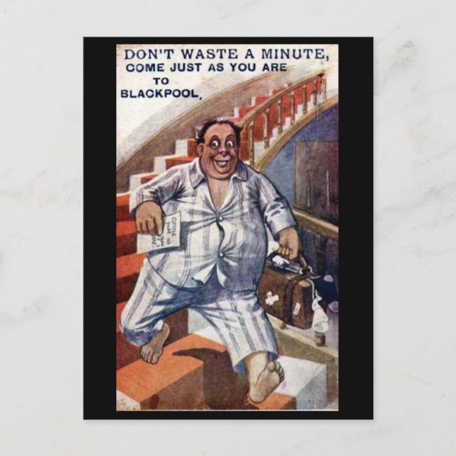 Gammalt vykort - Blackpool, Lancashire (Framsida)