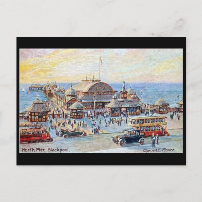 Gammalt vykort - Blackpool, North Pier (Framsida)