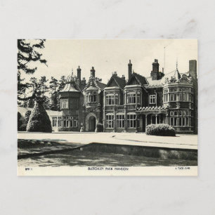 Gammalt vykort - Bletchley Park Mansion