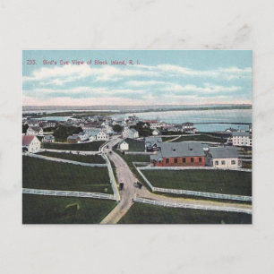 Gammalt vykort - Blockön, Rhode island