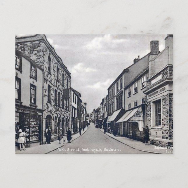Gammalt vykort - Bodmin, Cornwall (Framsida)