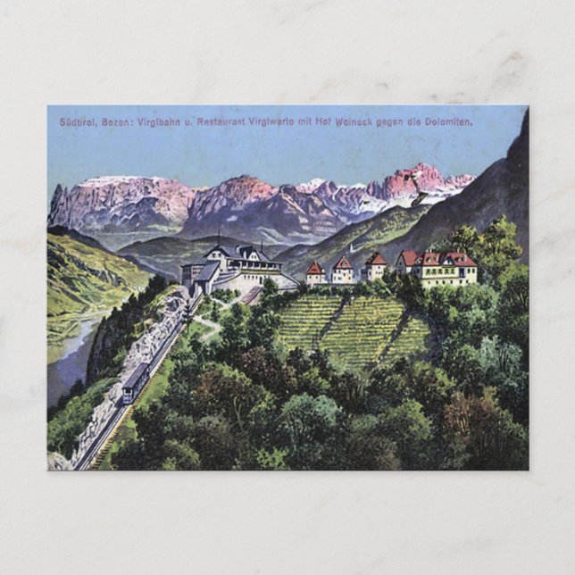 Gammalt vykort - Bolzano, Italien (Framsida)