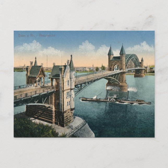 Gammalt vykort - Bonn, Tysklant (Framsida)