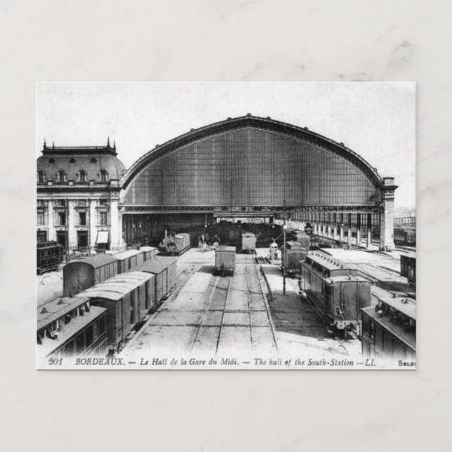 Gammalt vykort - Bordeaux, Frankrike (Framsida)