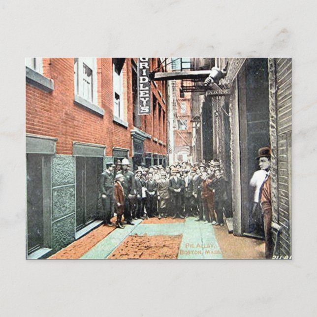 Gammalt vykort - Boston, Massachusetts (Framsida)