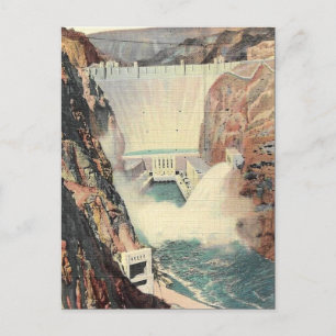 Gammalt vykort - Boulder Dam, Nevada/Arizona, USA