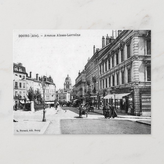 Gammalt vykort - Bourg-en-Bresse, Ain, Frankrike (Framsida)