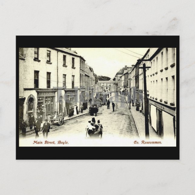 Gammalt vykort - Boyle, Co Roscommon, Irland (Framsida)