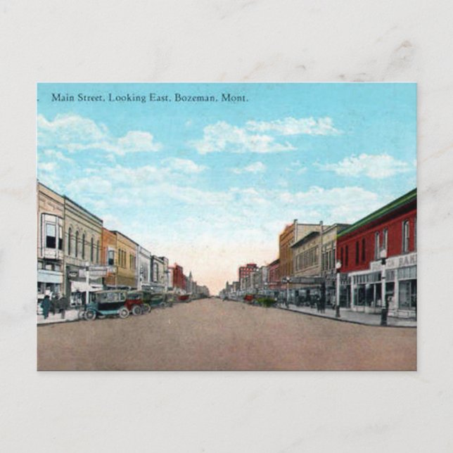 Gammalt vykort - Bozeman, Montana, USA (Framsida)
