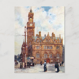 Gammalt vykort - Bradford, Yorkshire