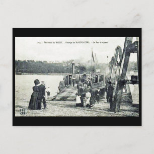 Gammalt vykort - Brest, Finistere, Frankrike