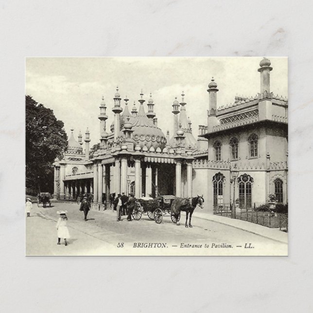 Gammalt vykort - Brighton Pavilion (Framsida)